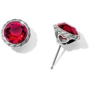 NWT Brighton Iris Stud Earrings in Silver-Ruby